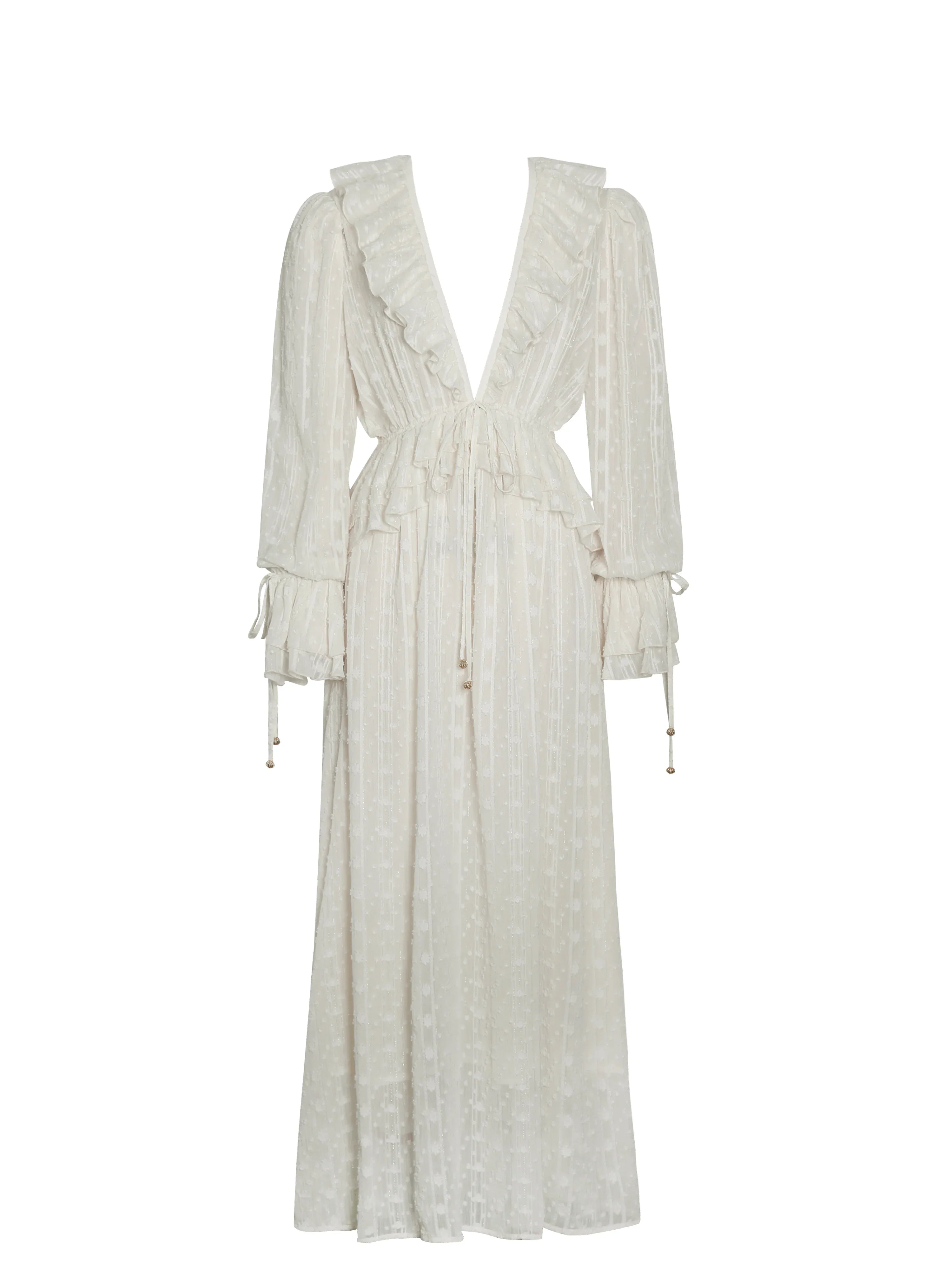 Safiya Jacquard Chiffon Long Sleeve Maxi Dress