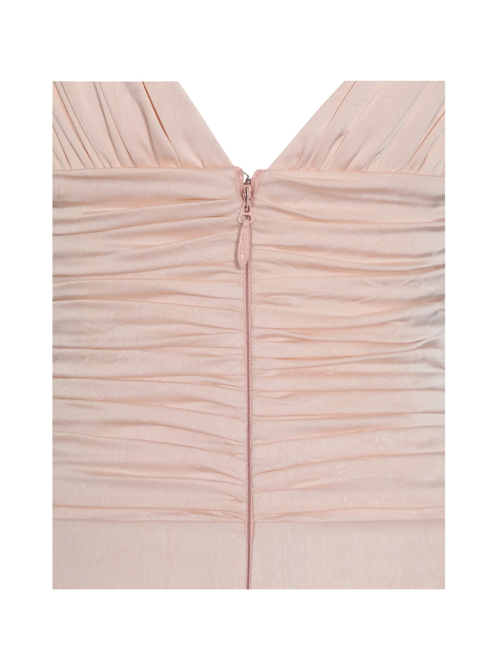 Talyssa Baby Pink Ruched Waist Double High Slit Maxi Gown