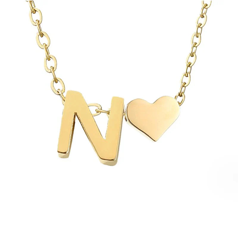 Vioraia Forever Love & Letter Gold Necklace