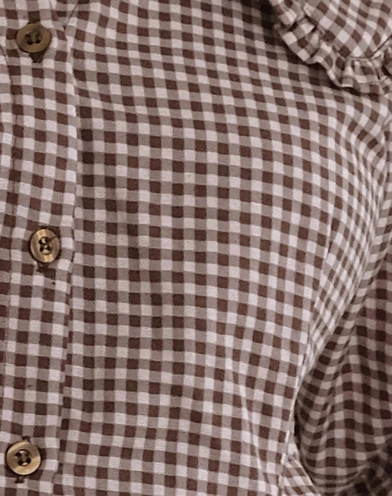 Deja Dress in Mini Gingham Brown