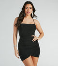 Sparkly Finesse Lace-Up Glitter Mini Dress
