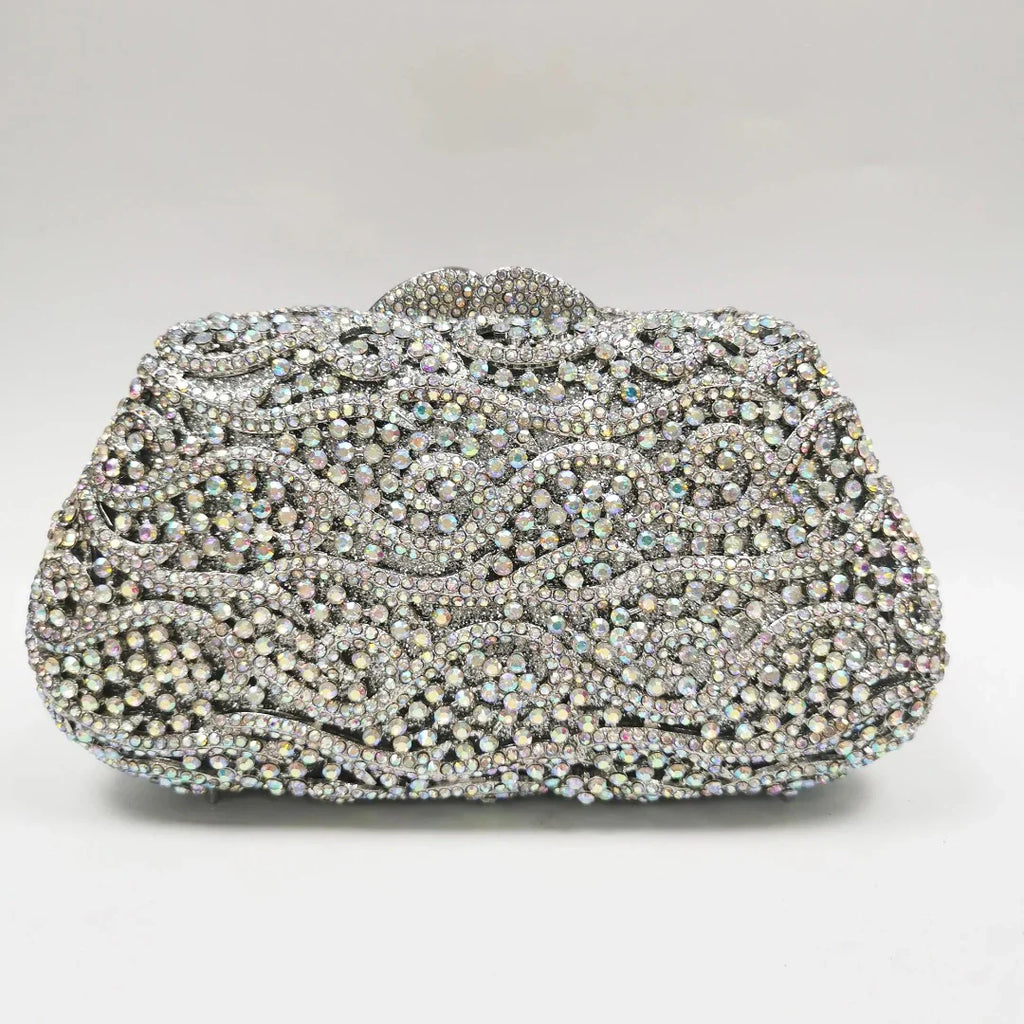 Vioraia (CS) Juliet Rhinestones Clutch Bag - Silver