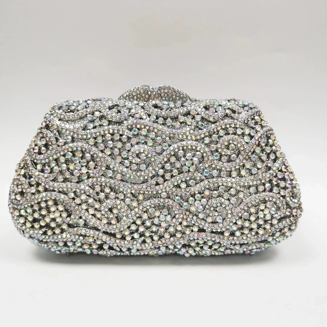 Vioraia (CS) Juliet Rhinestones Clutch Bag - Silver