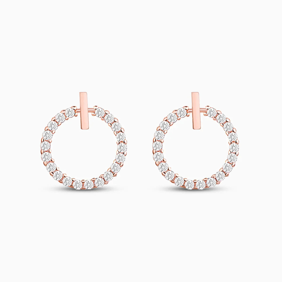 Vioraia Sparkling Open Circle Stud Earrings