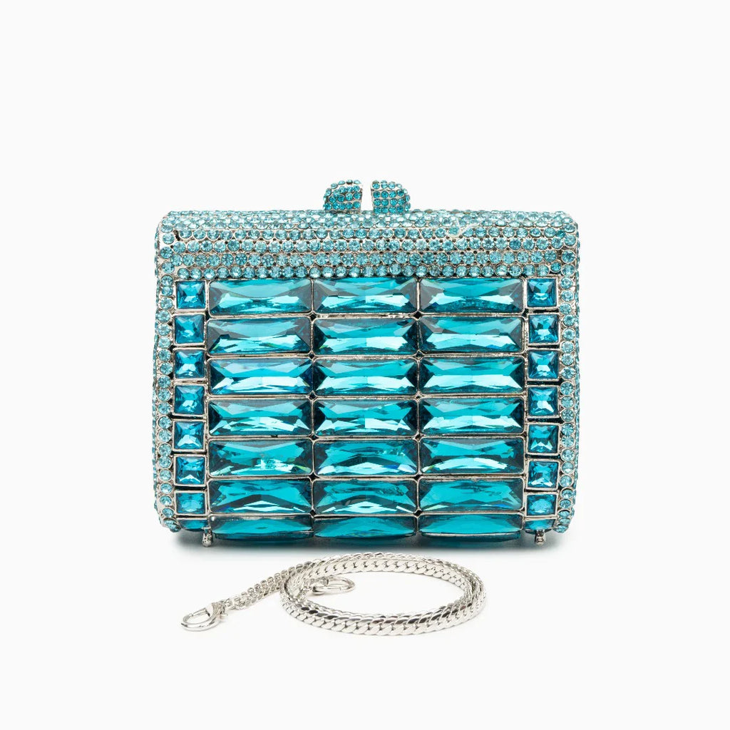 Vioraia (CS) Victoria Crystals Clutch Bag - Sky Blue