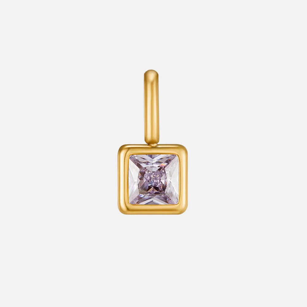 Vioraia Square Pendant Birthstone Necklace