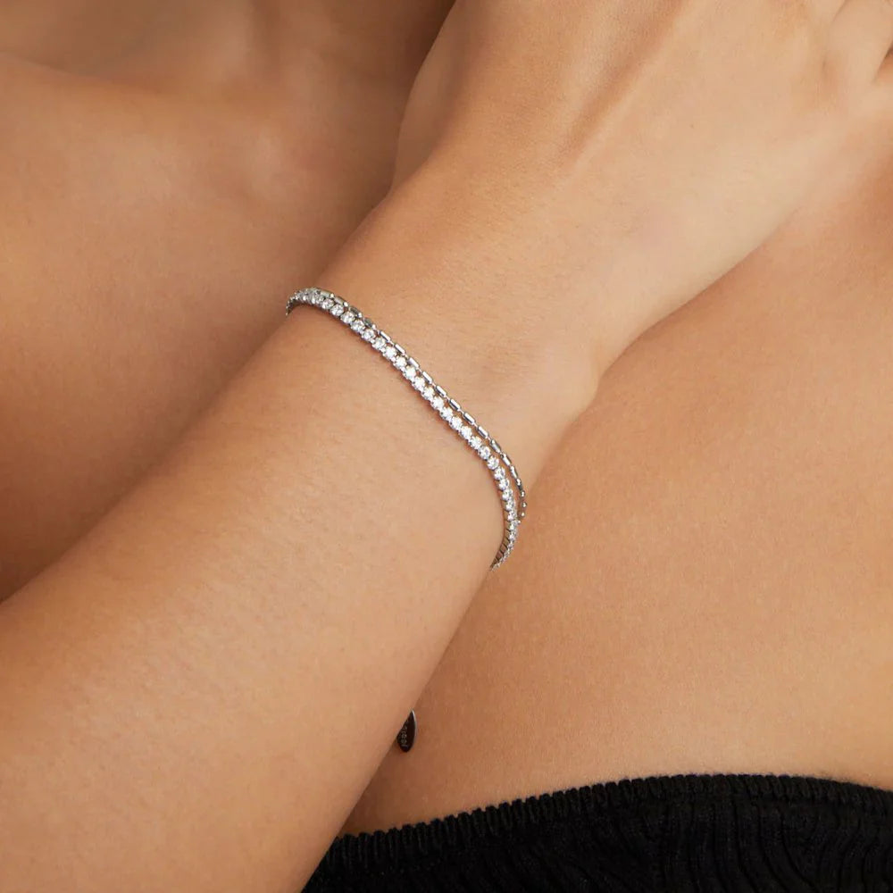 Vioraia Arelia Crystal Silver Bracelet