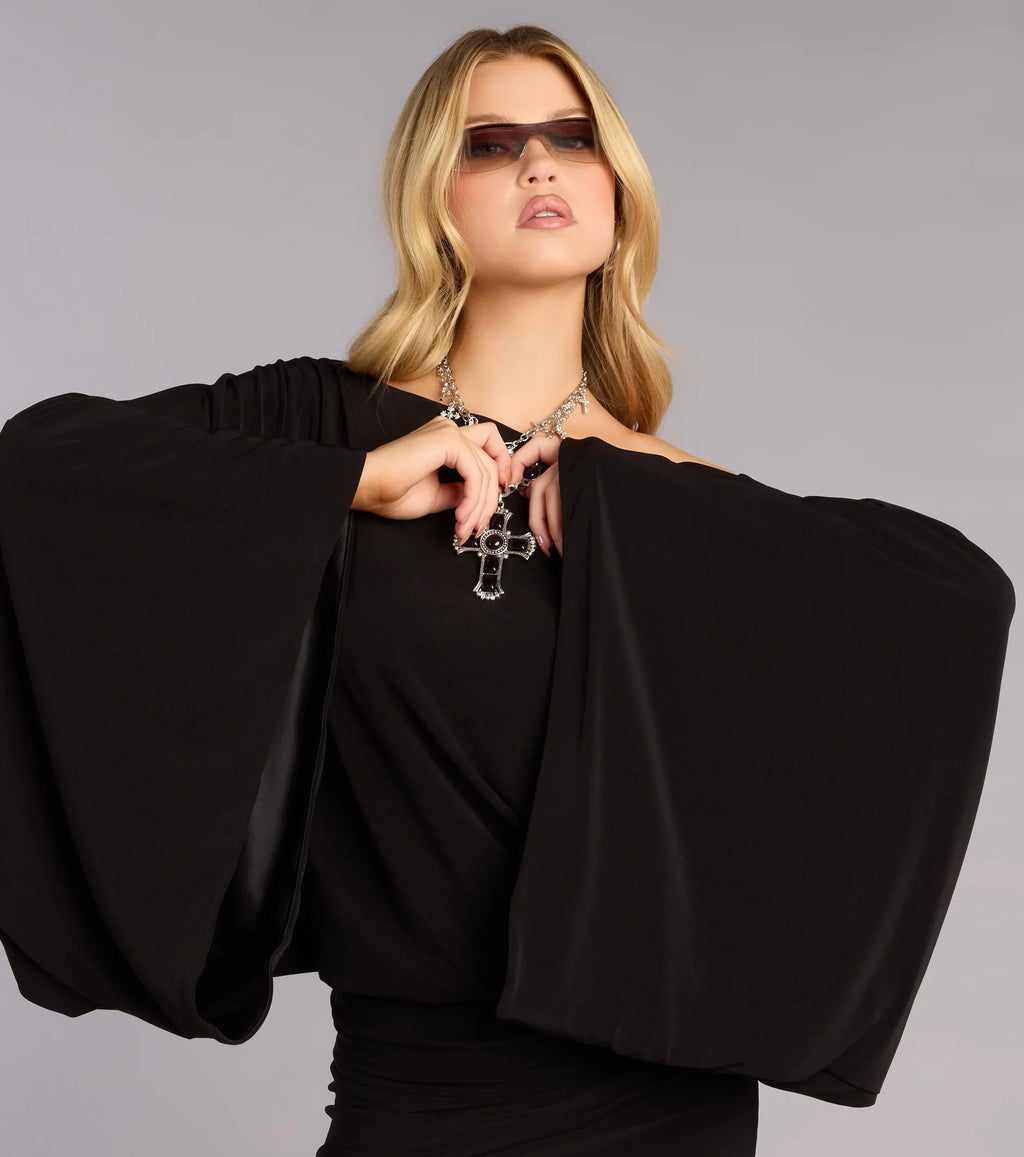 Effortlessly Extra Off-The-Shoulder Mini Dress