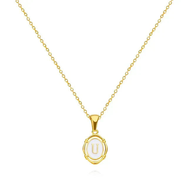 Vioraia Vintage Gold Letter Necklace