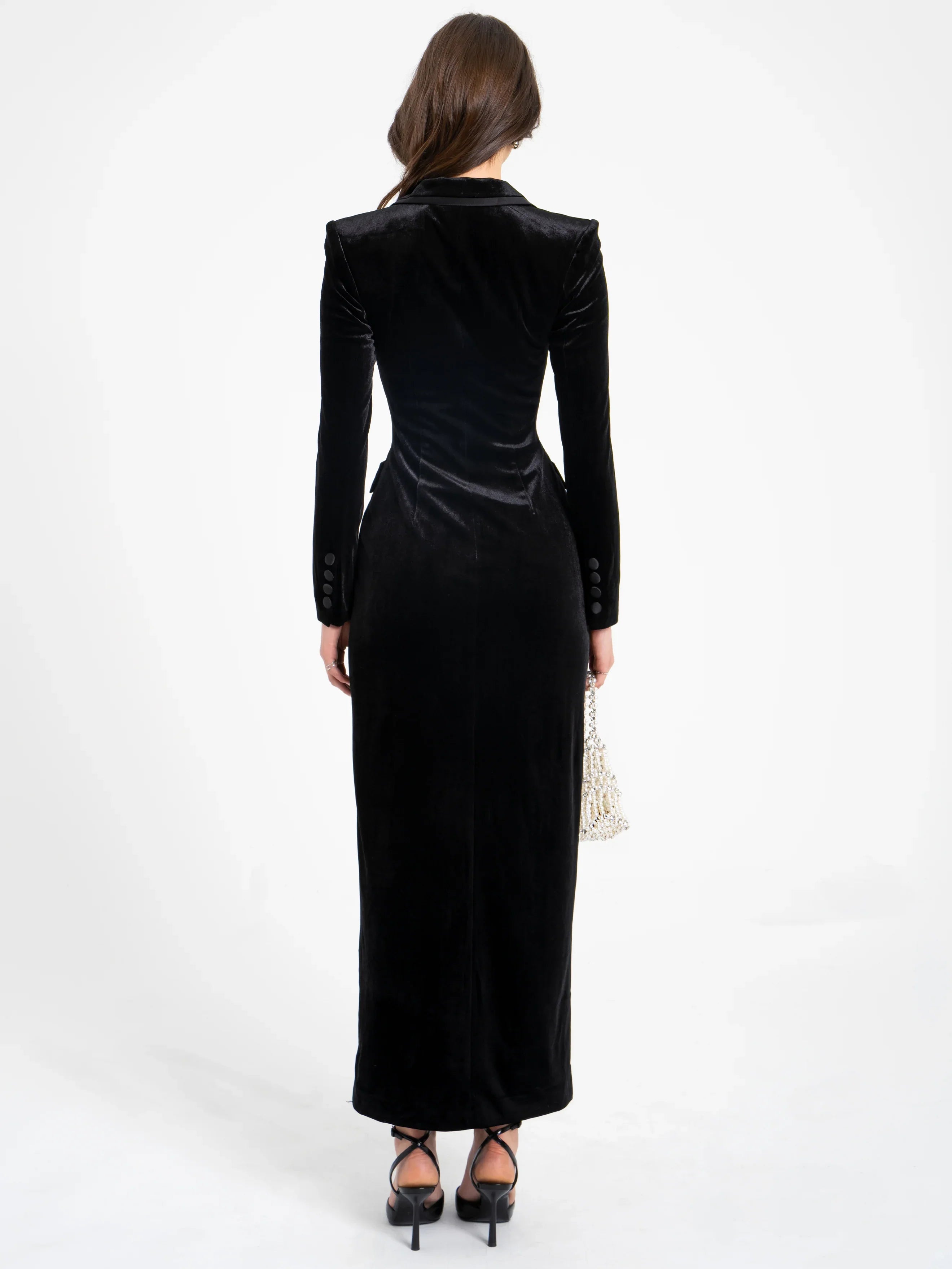 Willow Velvet High Slit Blazer Gown