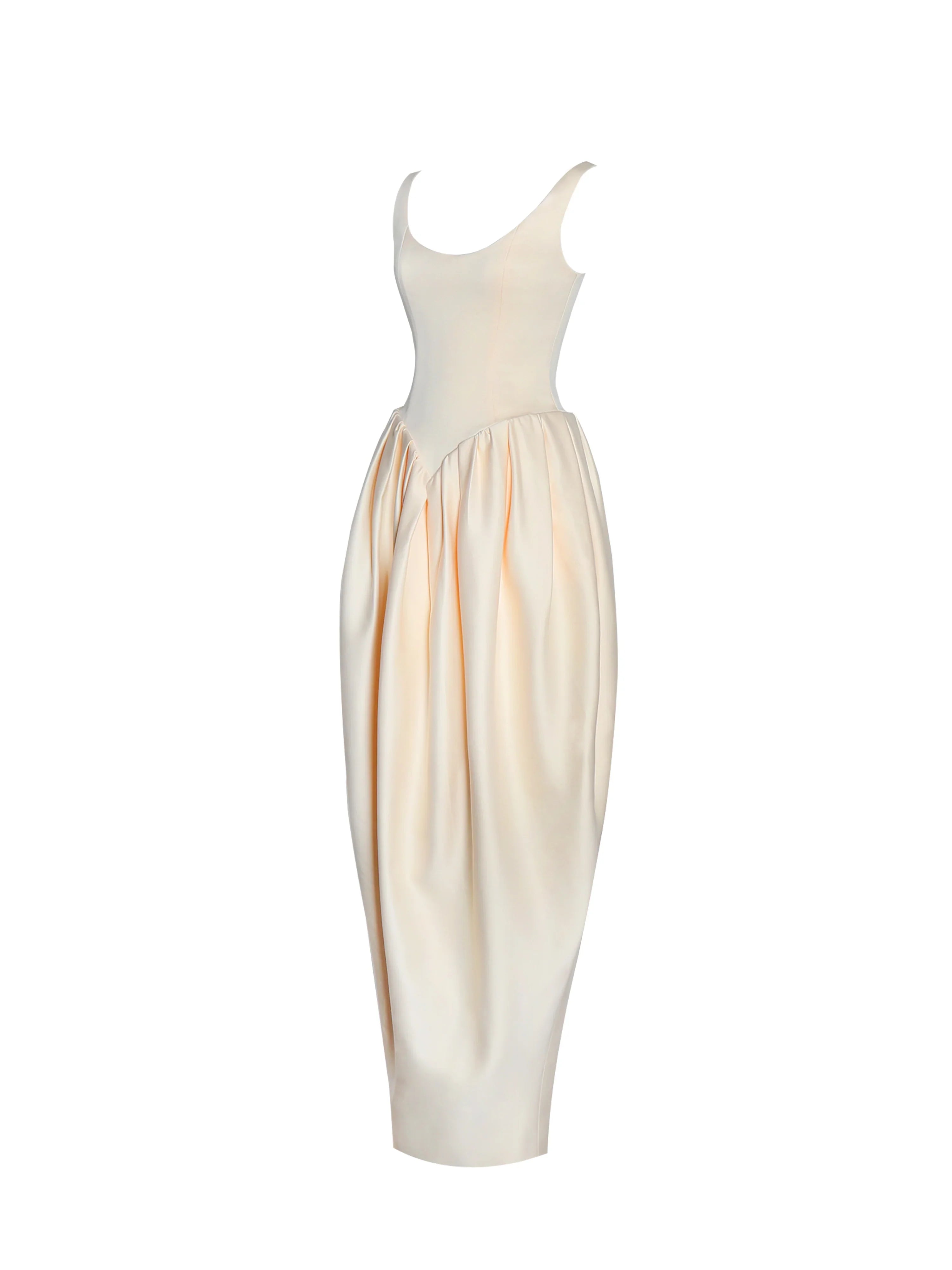Udana Butter Yellow Drop Waist Tulip Gown