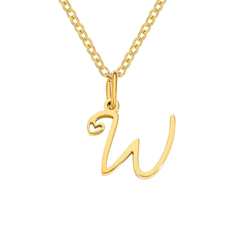 Vioraia Gold Letter Heart Necklace