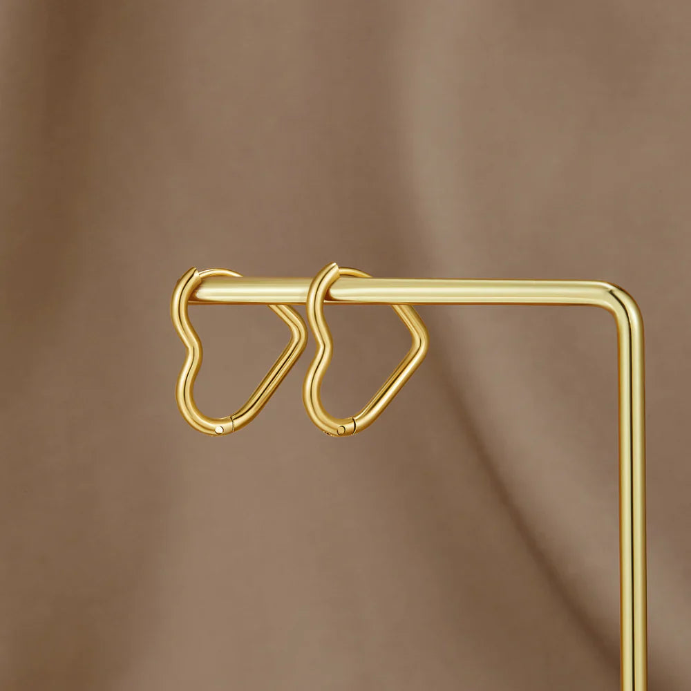 Vioraia Heart Gold Hoops
