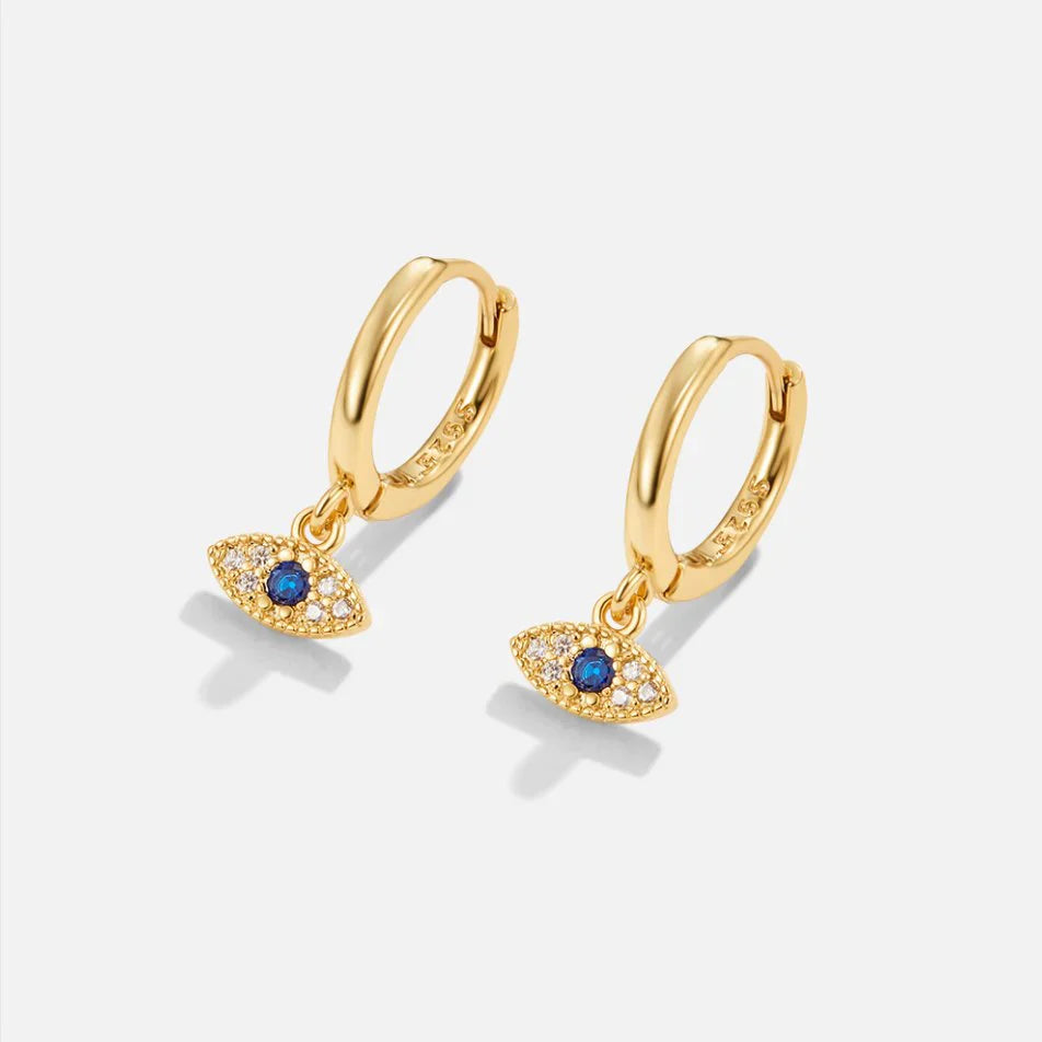 Vioraia Blue Evil Eye Drop Earrings