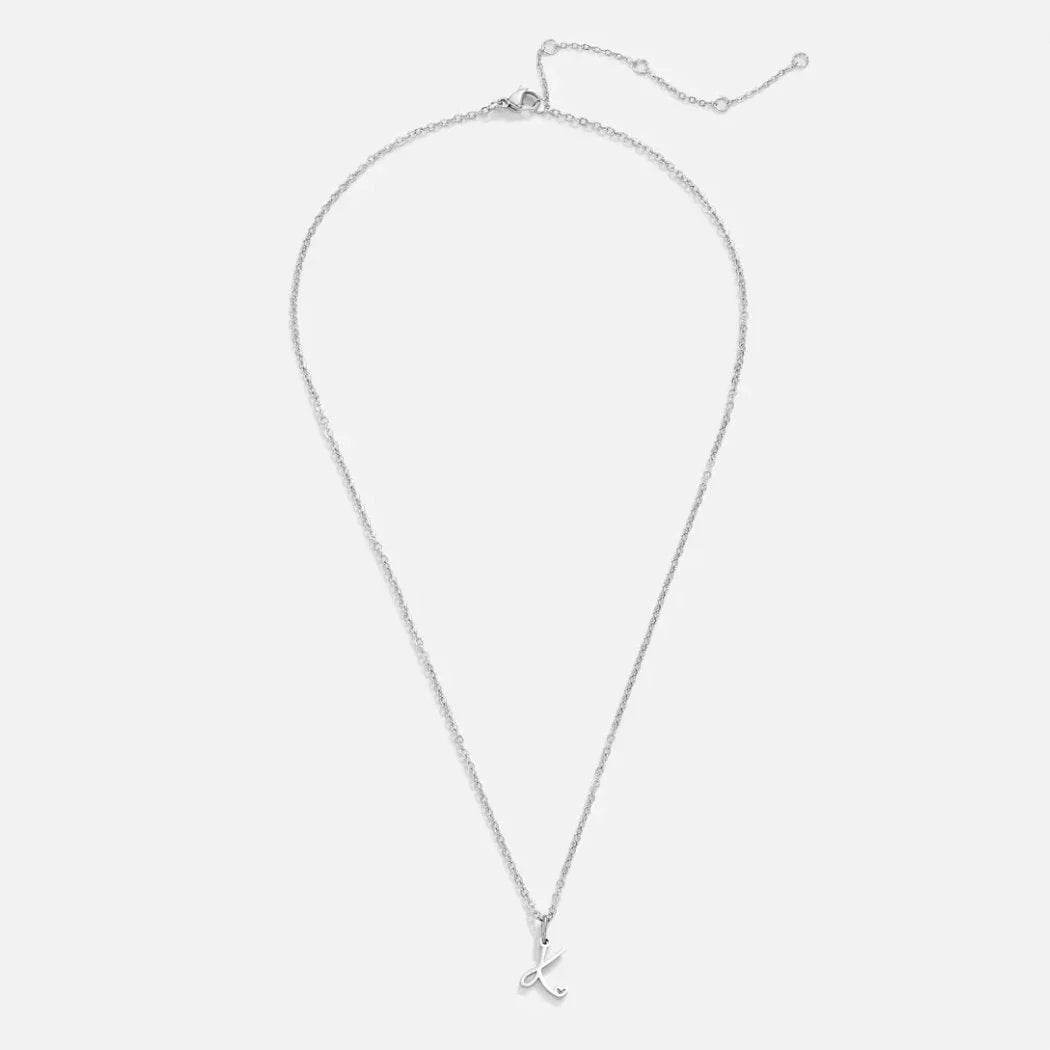 Vioraia Silver Letter Heart Necklace