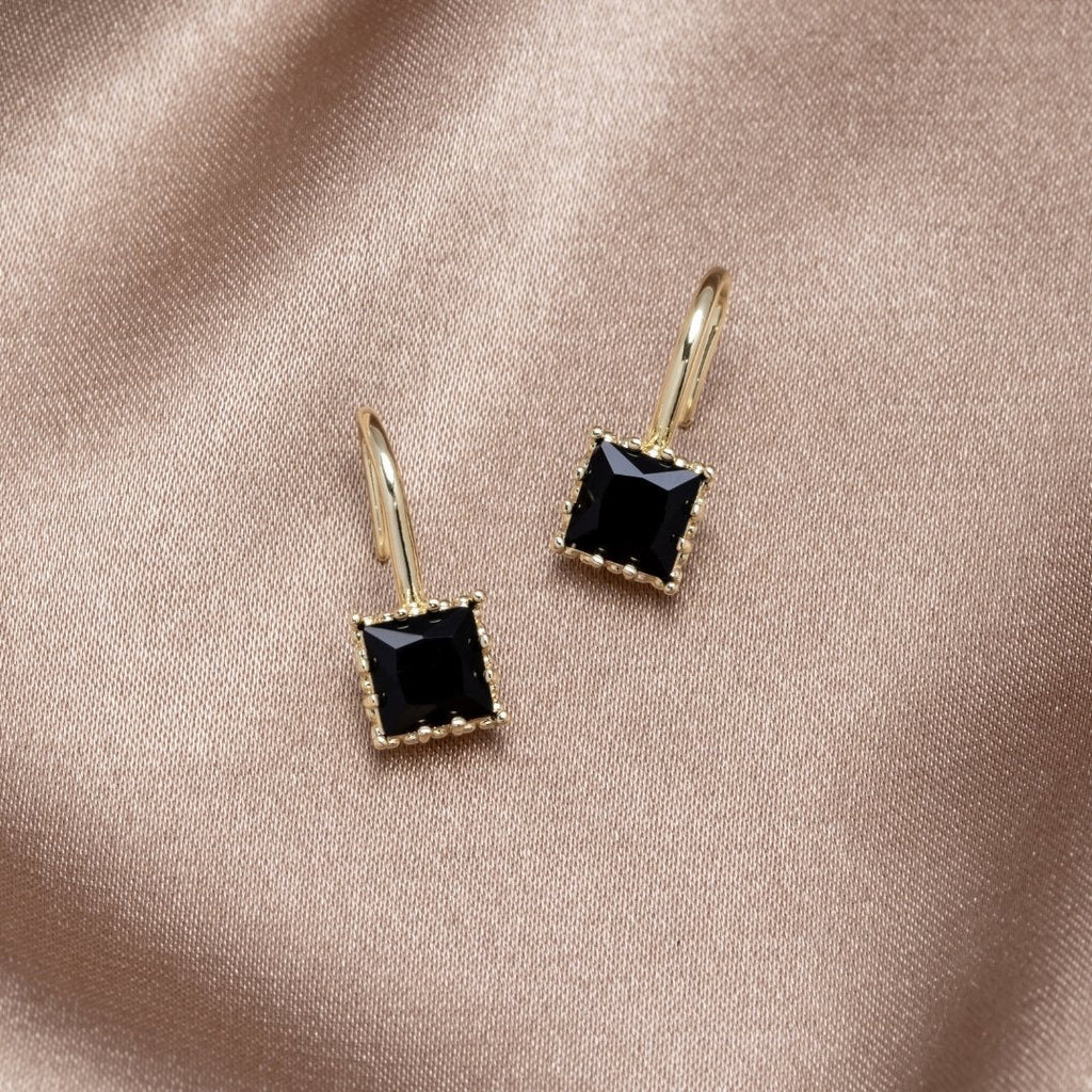 Vioraia Piper Black Crystal Drop Earrings