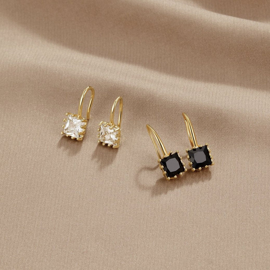 Vioraia Piper Black Crystal Drop Earrings