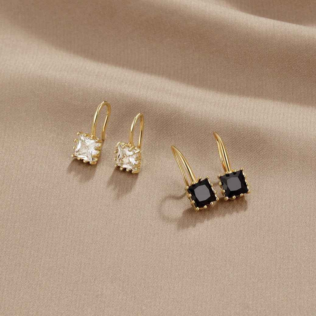 Vioraia Piper Black Crystal Drop Earrings