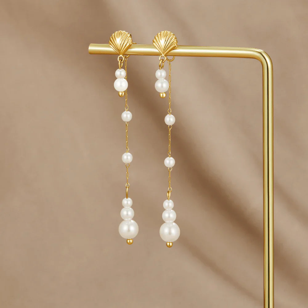Vioraia Neesa Pearl Tassel Earrings