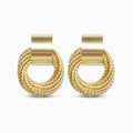 Vioraia Metal Ring Tassel Earrings