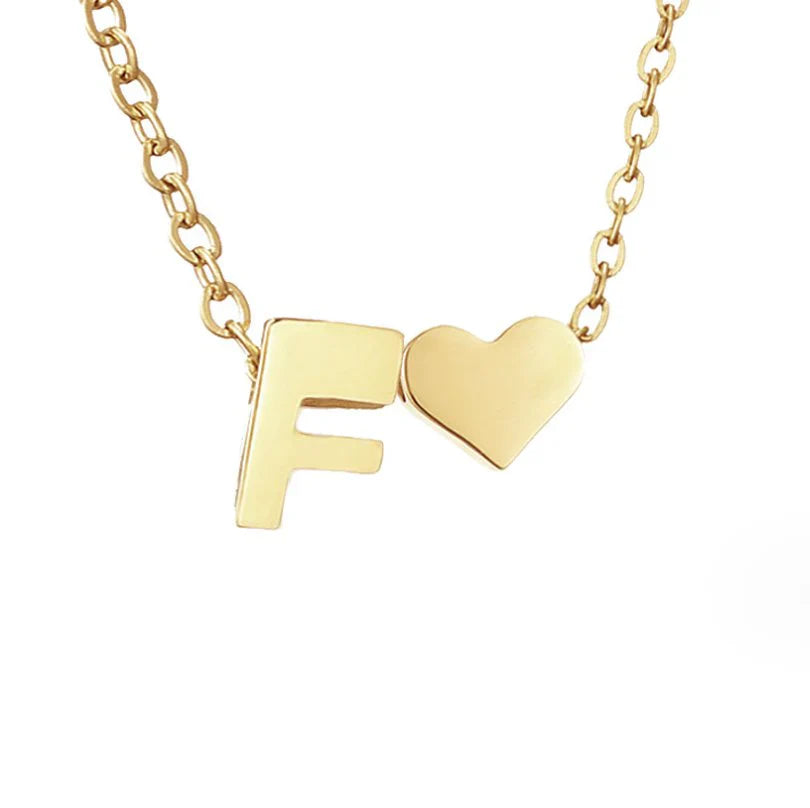 Vioraia Forever Love & Letter Gold Necklace
