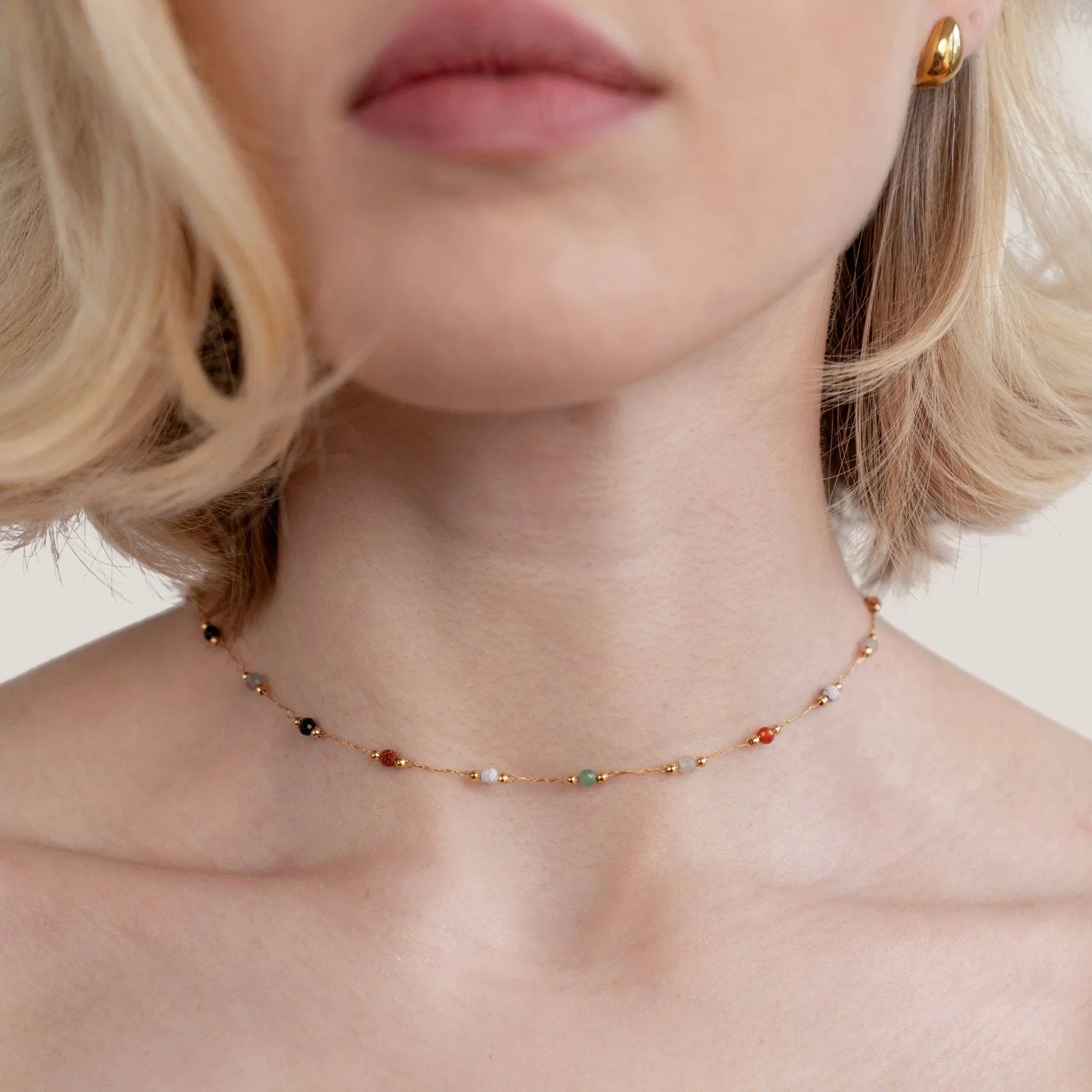 Vioraia Lulu Beaded Stone Necklace