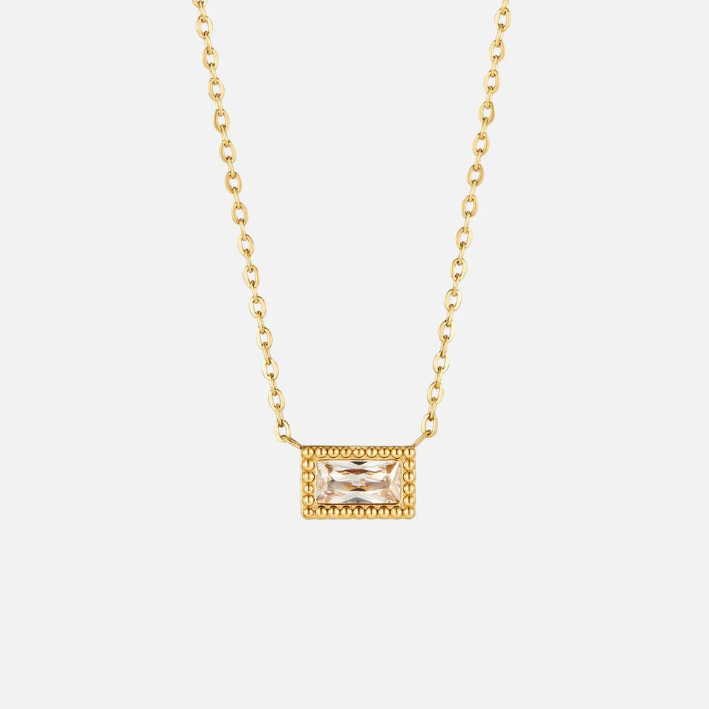 Vioraia Baguette Birthstone Necklace