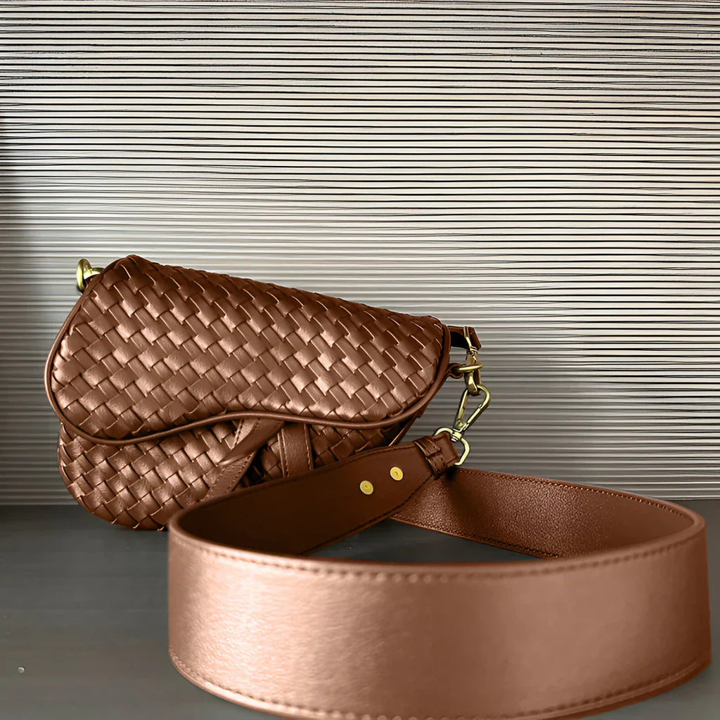 Vioraia Madelyn Woven Saddle Bag