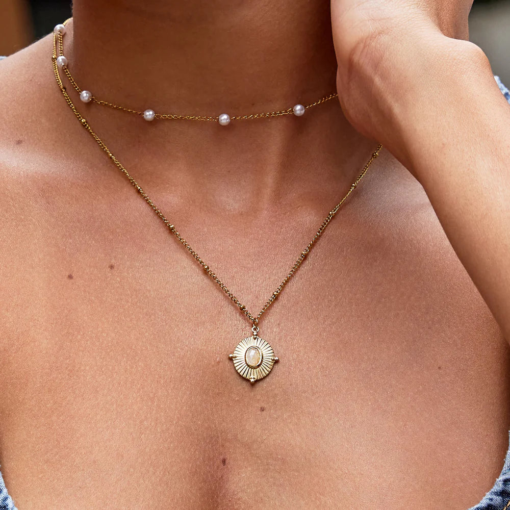 Vioraia Monique Vintage Stone Necklace