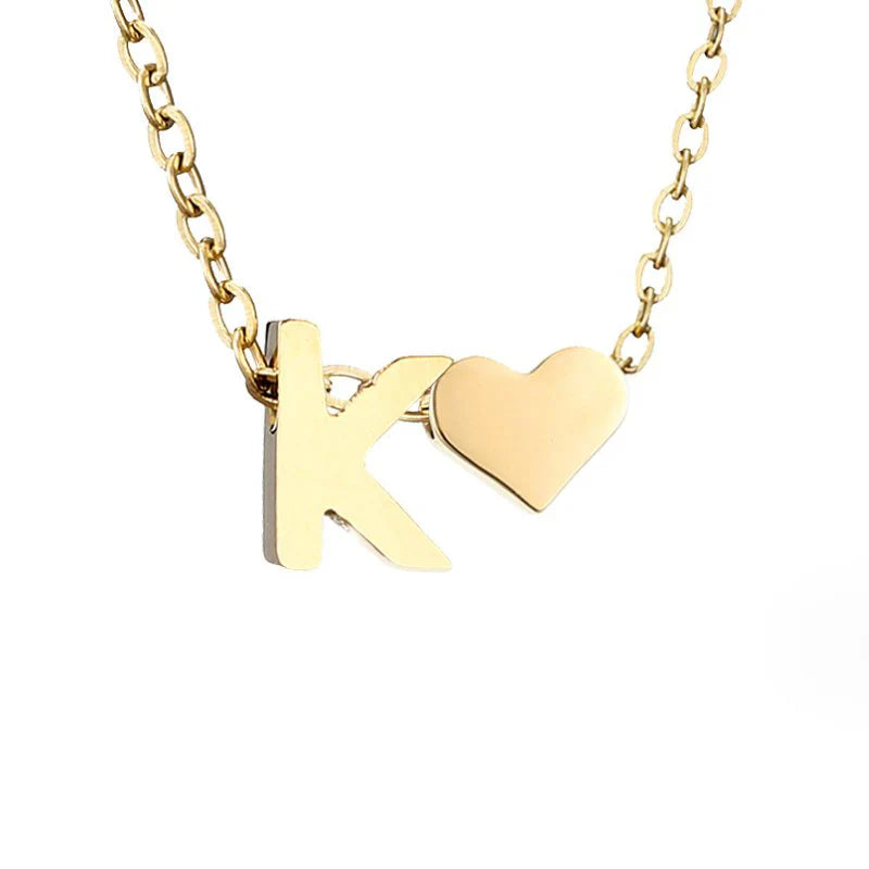 Vioraia Forever Love & Letter Gold Necklace