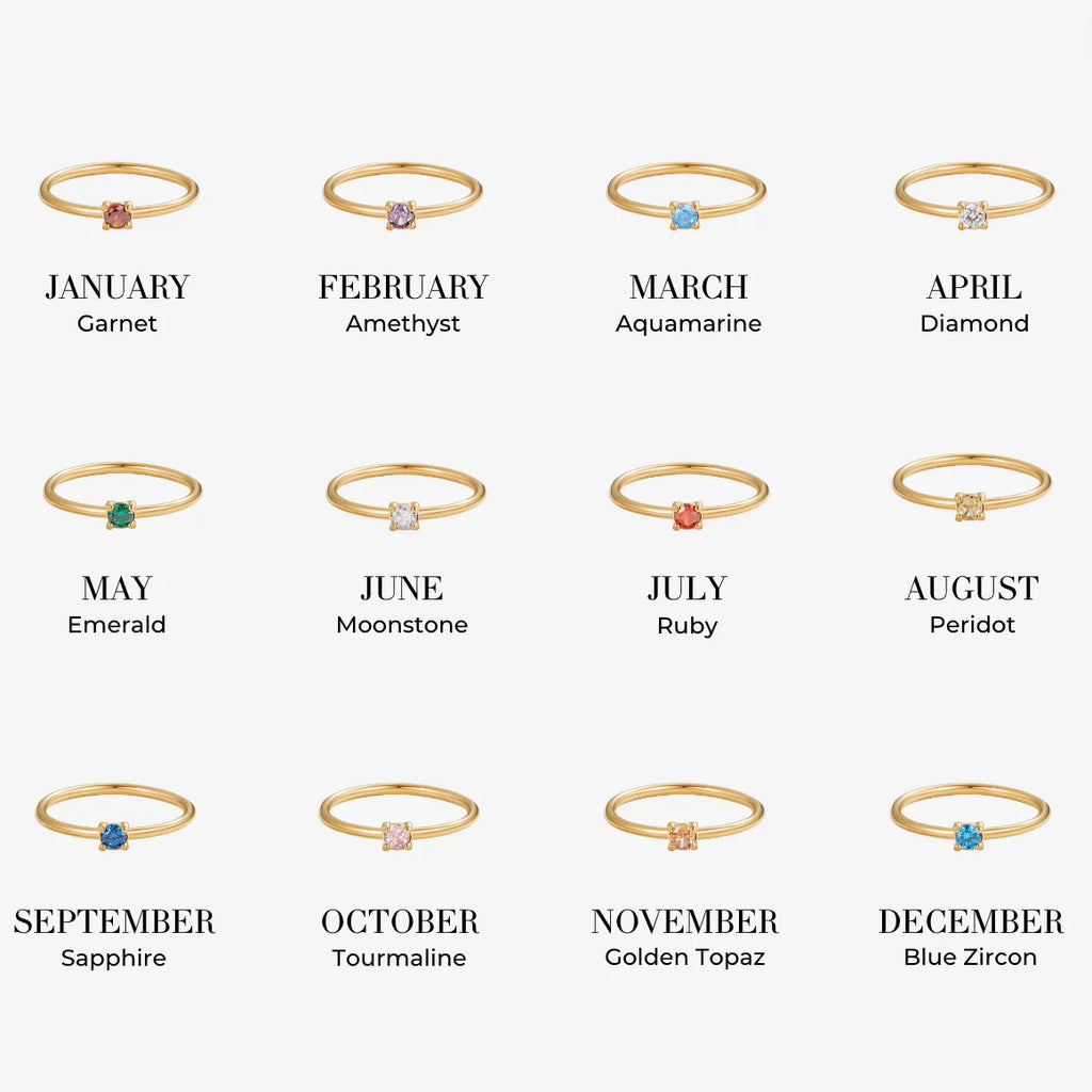 Vioraia Birthstone 18K Gold Rings