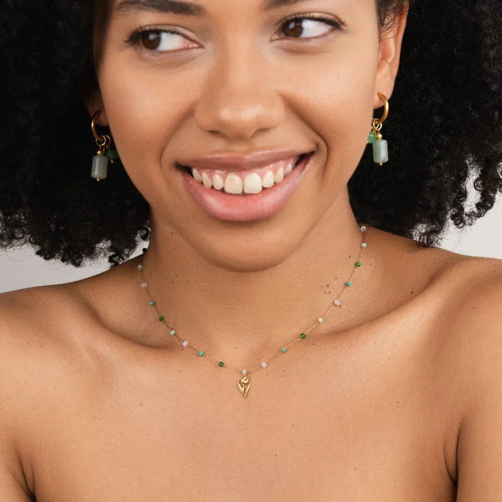 Vioraia Golden Tulip Bead Necklace