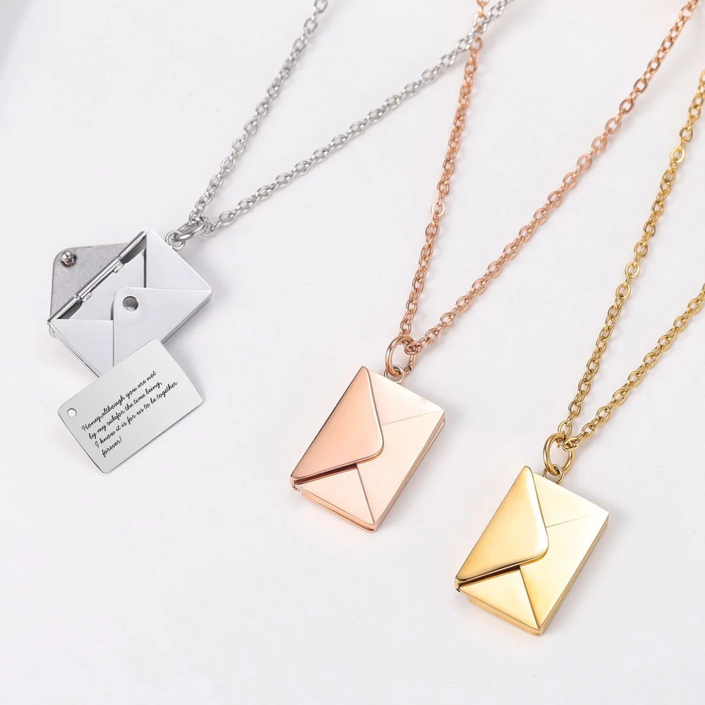 Vioraia Personalized Envelope Locket Necklace