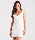 Ready To Ruffle V-Neck Mini Dress