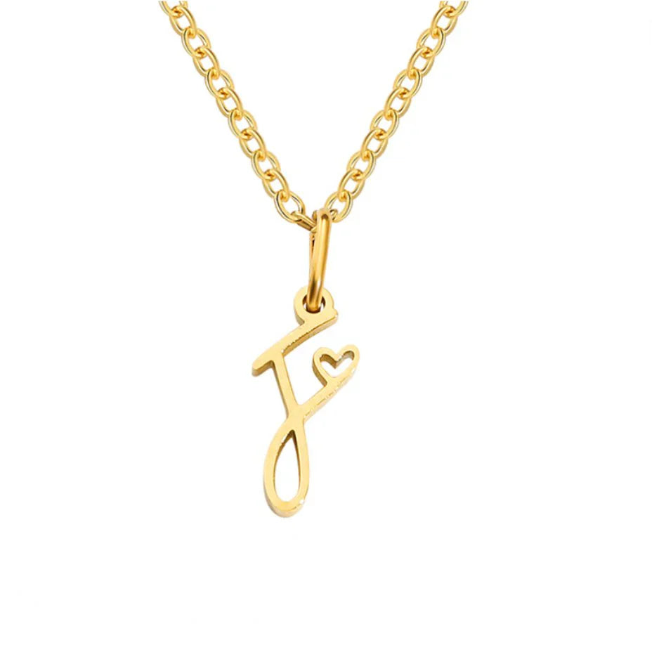 Vioraia Gold Letter Heart Necklace