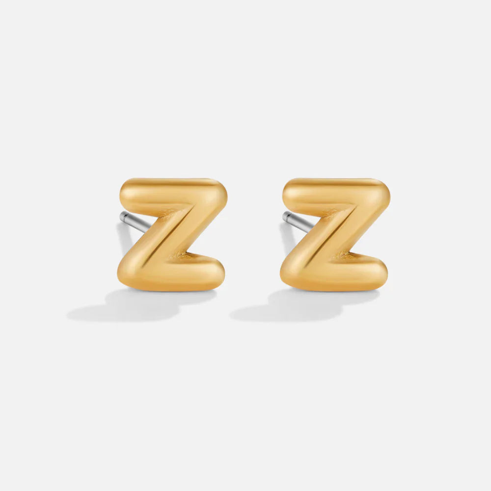 Vioraia Gold Bubble Letter Earrings