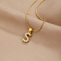 Vioraia Letter Pearl Charm Necklace
