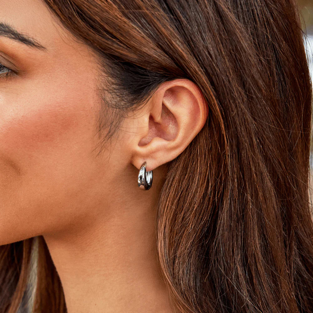Vioraia Audrey Silver Hoop Earrings