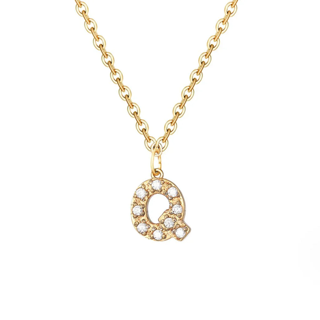 Vioraia Crystal Letter Charm Necklace