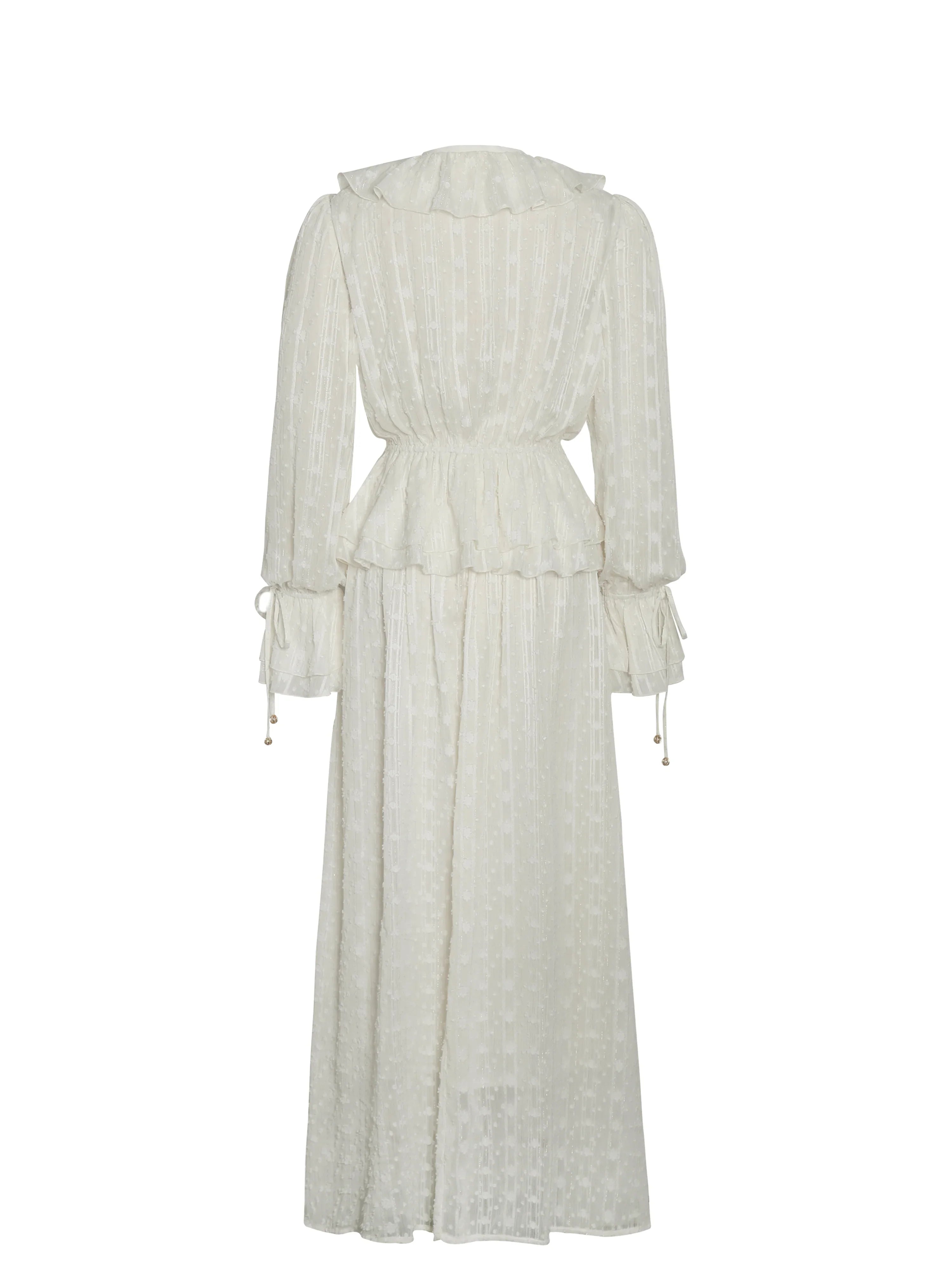 Safiya Jacquard Chiffon Long Sleeve Maxi Dress