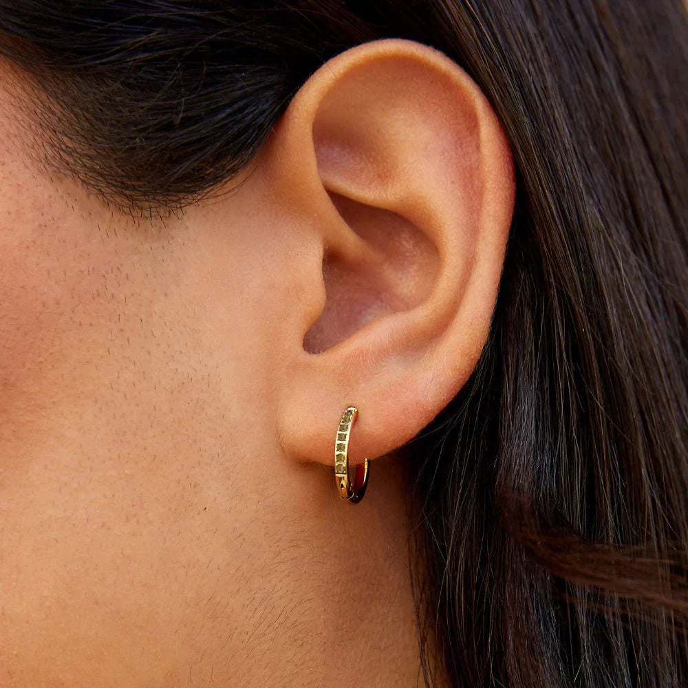 Vioraia Green Eternity Hoop Earrings
