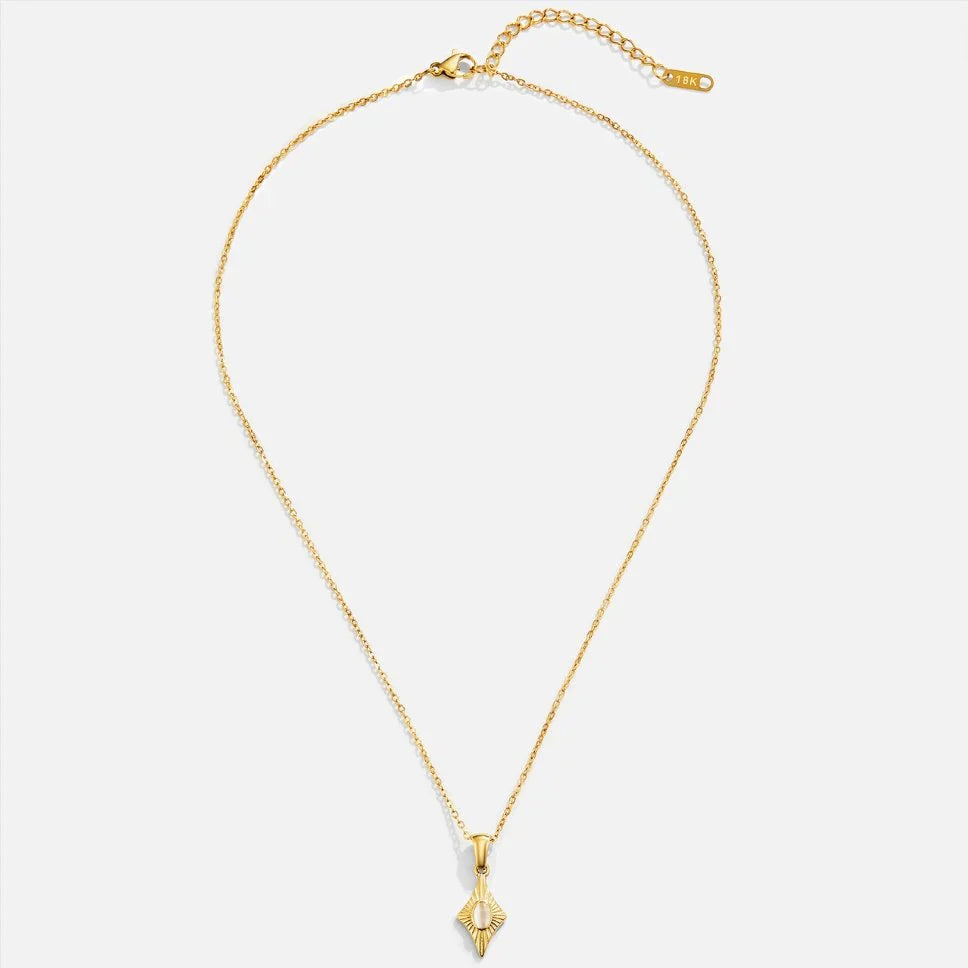 Vioraia Luna White Opal Gold Necklace