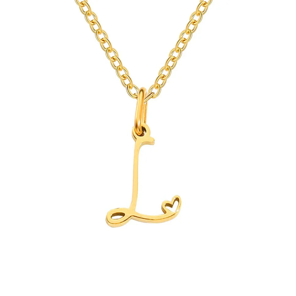 Vioraia Gold Letter Heart Necklace