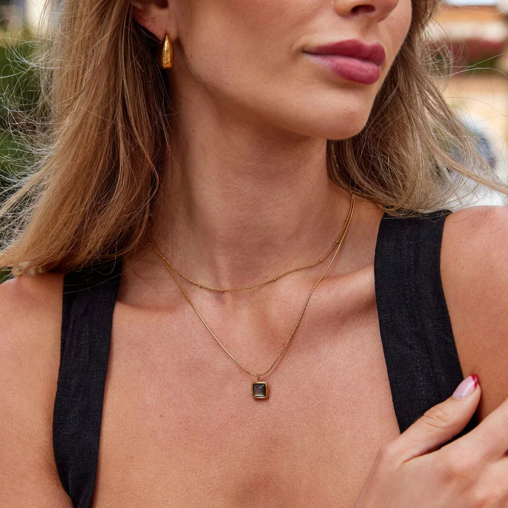 Vioraia Riva Midnight Black Pendant Necklace
