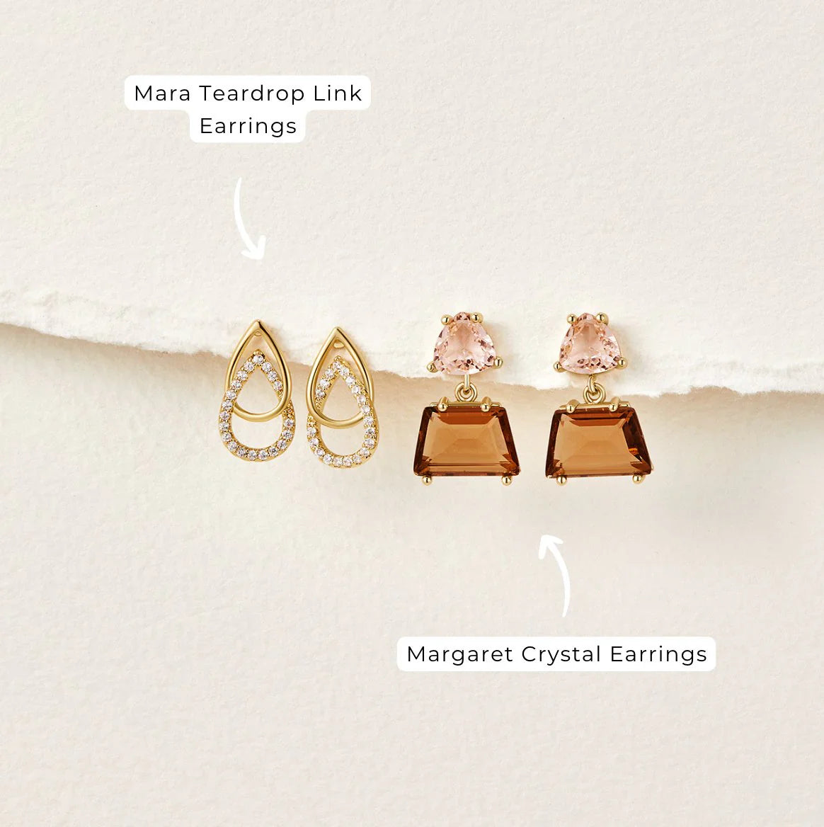 Vioraia Mara Teardrop Link Earrings