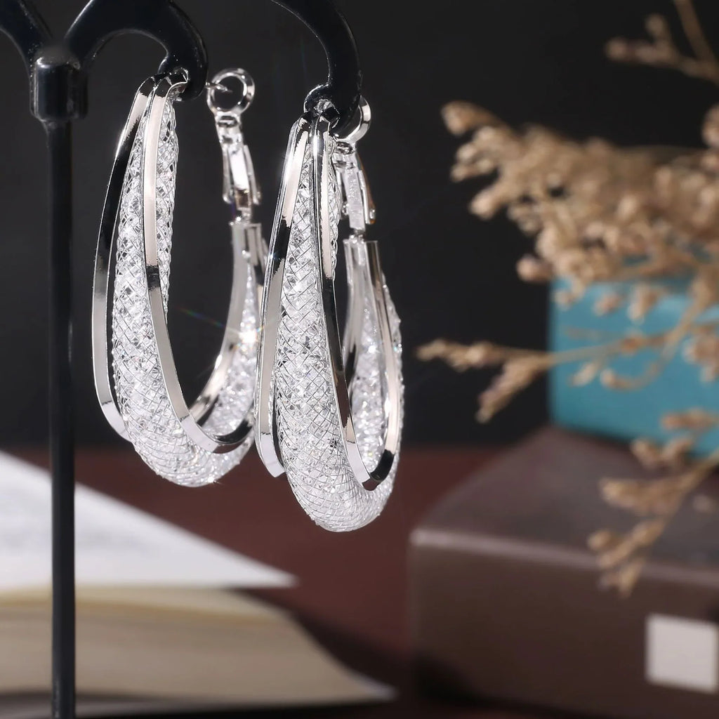 Vioraia Majestic Mesh Hoop Earrings