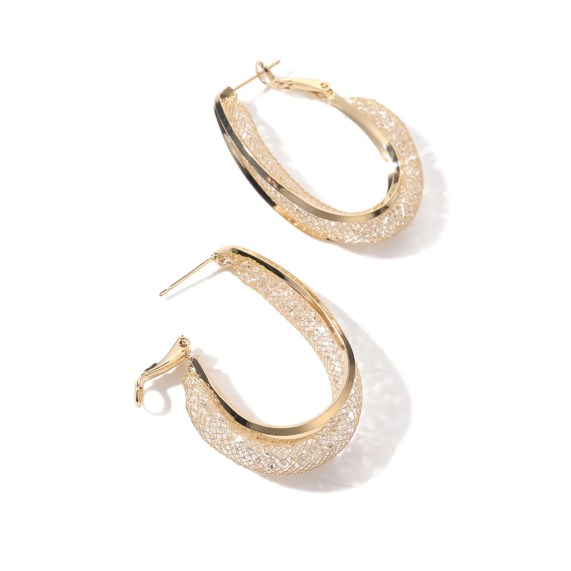 Vioraia Majestic Mesh Hoop Earrings
