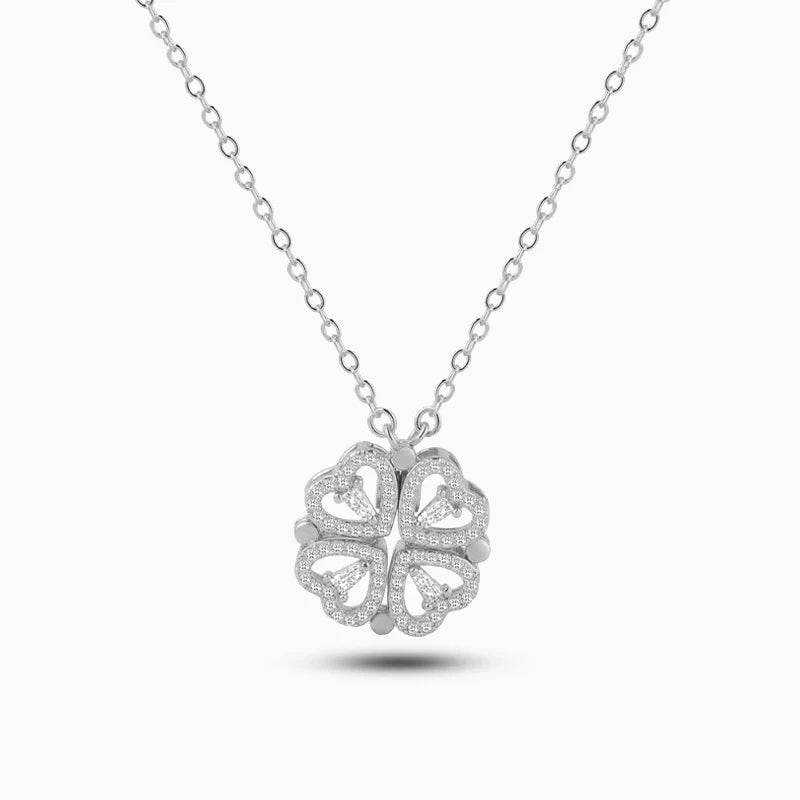 Vioraia Two In One Heart Clover Necklace