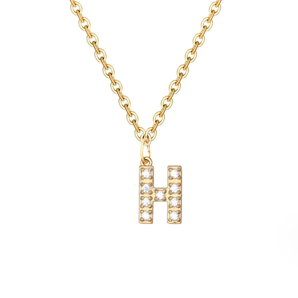 Vioraia Crystal Letter Charm Necklace