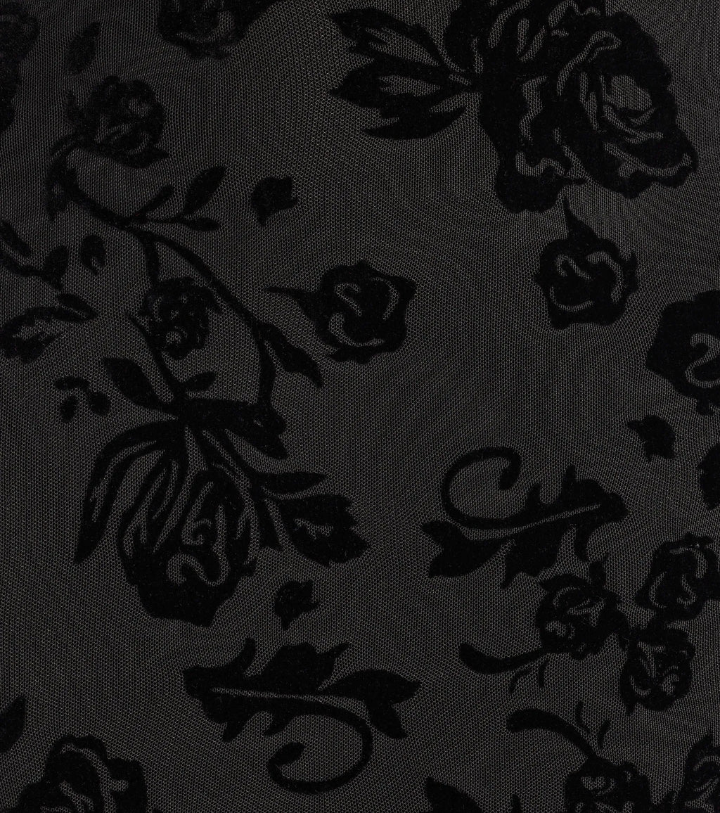 Heart Breaker Velvet Floral Pattern Halter Mini Dress